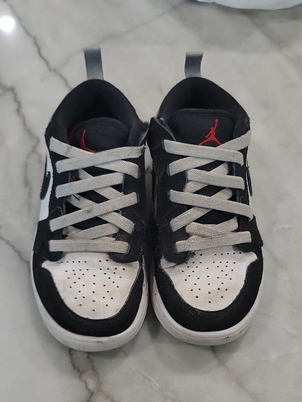 Jordan Kids Black, White & Red Low-Top Sneakers